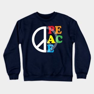 Colorful Minimalist Peace Sign Crewneck Sweatshirt